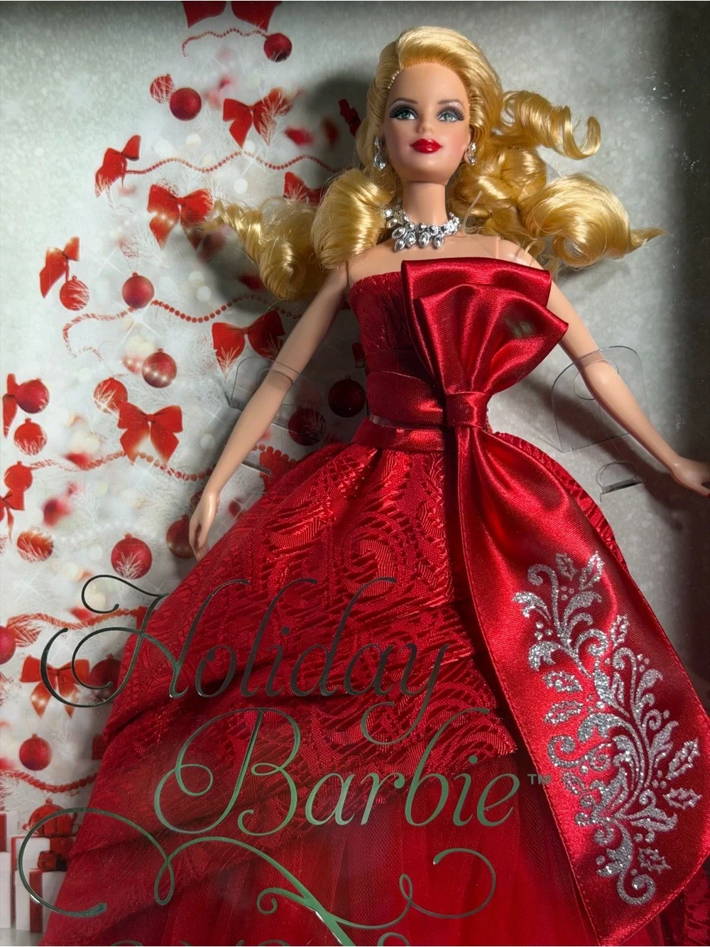 Barbie Blonde Hair Doll in Red Satin Gown